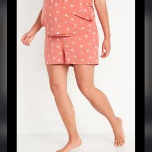 Old Navy Maternity Rollover Waist Ultra Soft Sunday Sleep Shorts Top Pajama Set - Picture 1 of 5